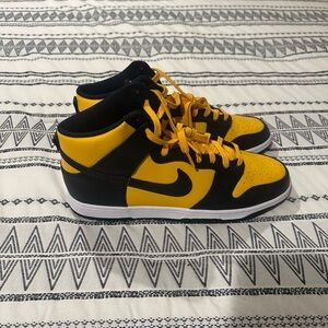 Nike Black and Yellow High-Top Sneakers